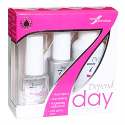 Depend 7Day Starter Kit , 35ml Cleanser step 1 , 5 ml Base step 2 , 5 ml Top Coat step 4