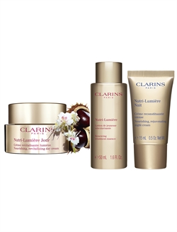 Clarins Nutri-Lumiere Nourishing and Revetalizing Day Cream 50 ml + Treatment Essence 50 ml og Night Cream 15 ml